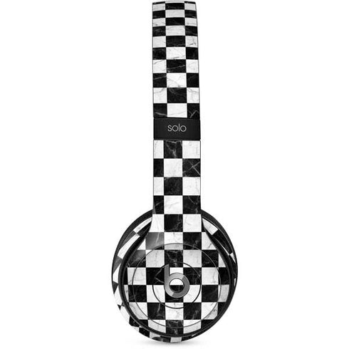 Checkered Marble Beats Solo 2 Wired Skin