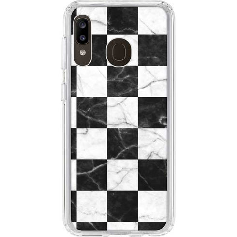 Checkered Marble Galaxy A20 Clear Case