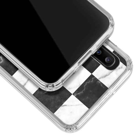 Checkered Marble Galaxy A20 Clear Case