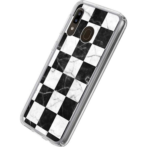 Checkered Marble Galaxy A20 Clear Case
