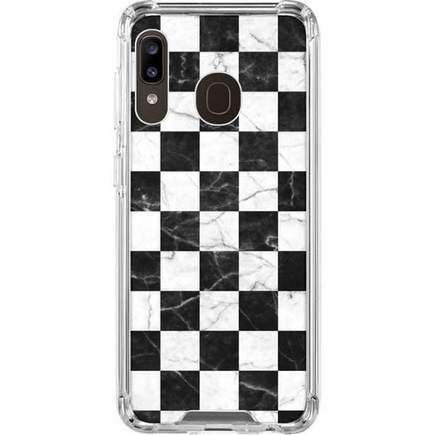 Checkered Marble Galaxy A30 Clear Case