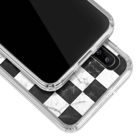 Checkered Marble Galaxy A30 Clear Case