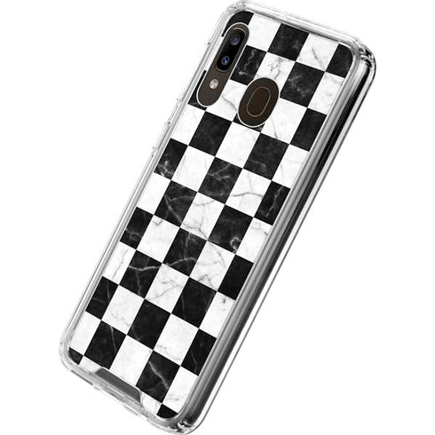 Checkered Marble Galaxy A30 Clear Case