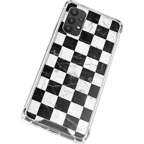 Checkered Marble Galaxy A32 5G Clear Case