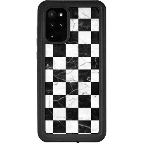 Checkered Marble Galaxy S20 Plus Waterproof Case