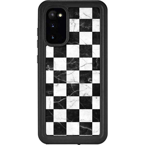 Checkered Marble Galaxy S20 Waterproof Case