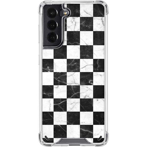 Checkered Marble Galaxy S21 5G Clear Case