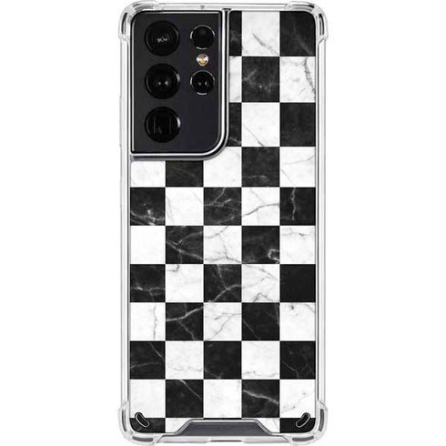 Checkered Marble Galaxy S21 Ultra 5G Clear Case