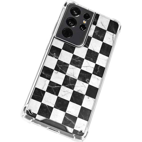 Checkered Marble Galaxy S21 Ultra 5G Clear Case