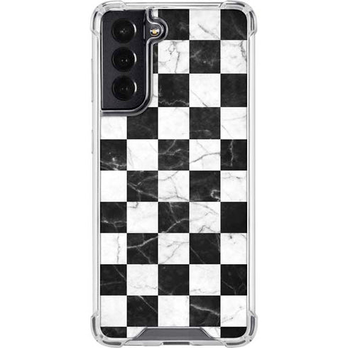 Checkered Marble Galaxy S22 Clear Case