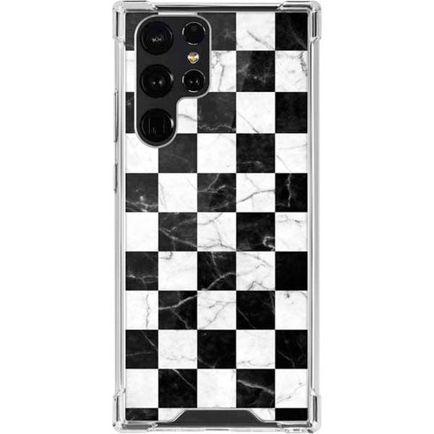 Checkered Marble Galaxy S22 Ultra Clear Case