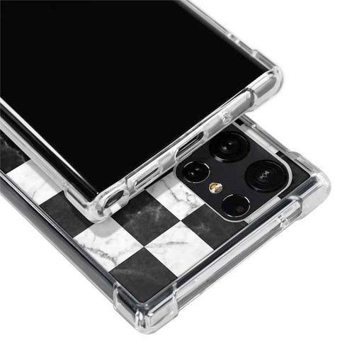 Checkered Marble Galaxy S22 Ultra Clear Case