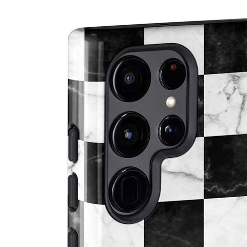 Checkered Marble Galaxy S22 Ultra Pro Case