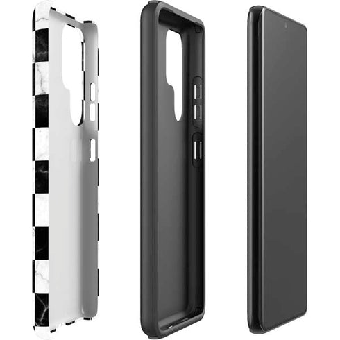 Checkered Marble Galaxy S22 Ultra Pro Case