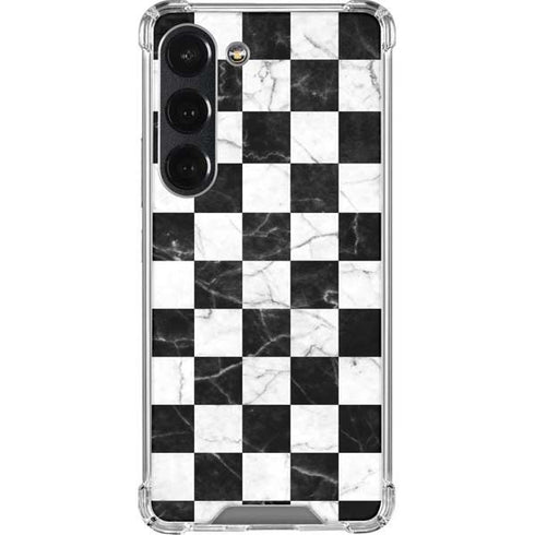 Checkered Marble Galaxy S23 Clear Case