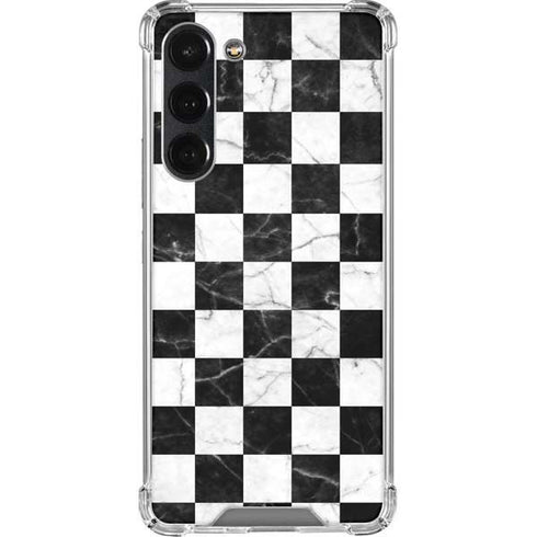 Checkered Marble Galaxy S23 Plus Clear Case