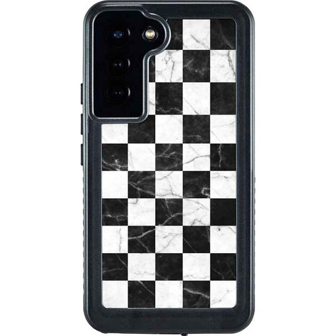 Checkered Marble Galaxy S23 Plus Waterproof Case