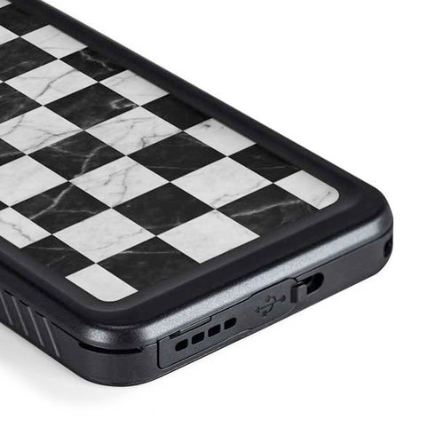 Checkered Marble Galaxy S23 Plus Waterproof Case