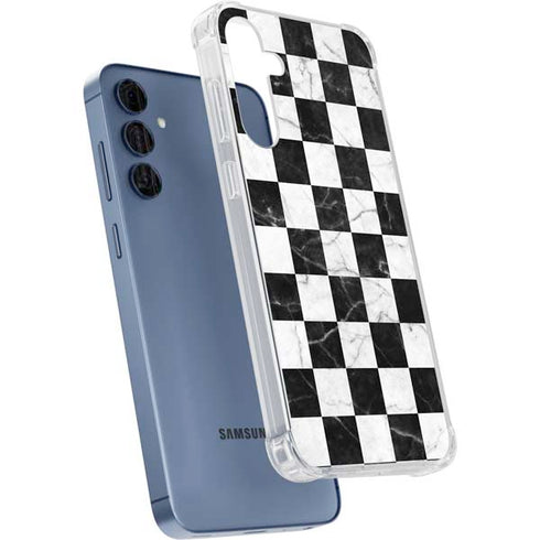Checkered Marble Galaxy S24 Clear Case
