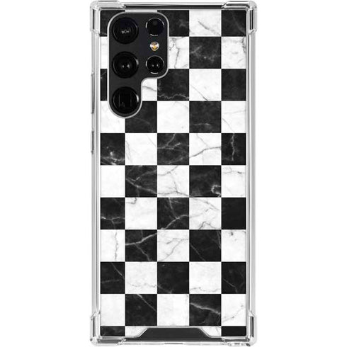 Checkered Marble Galaxy S24 Ultra Clear Case