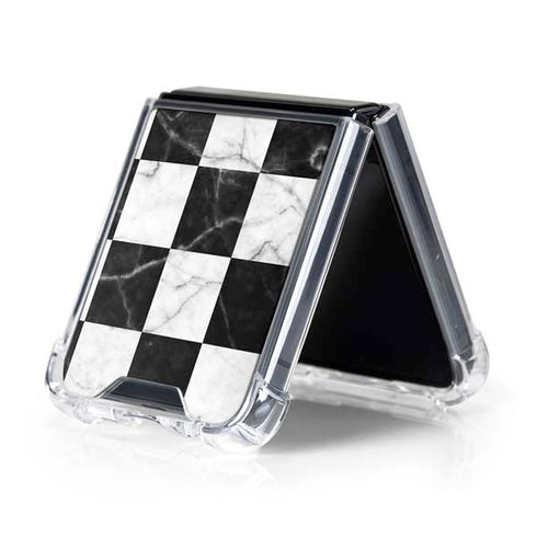 Checkered Marble Galaxy Z Flip5 5G Clear Case