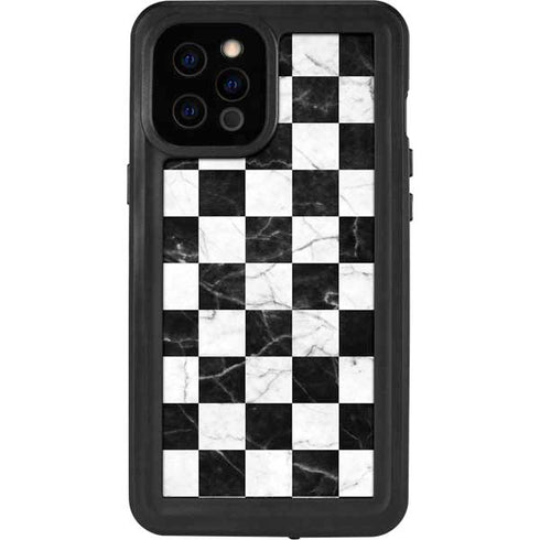 Checkered Marble iPhone 12 Pro Max Waterproof Case