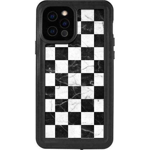 Checkered Marble iPhone 12 Pro Waterproof Case