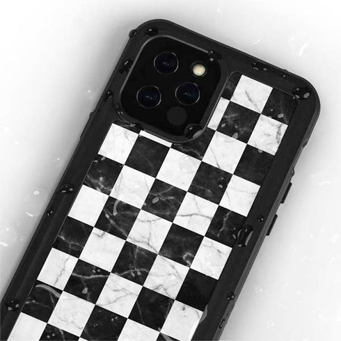 Checkered Marble iPhone 12 Pro Waterproof Case
