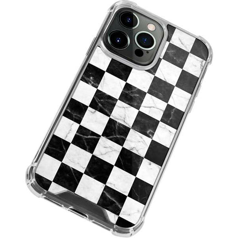 Checkered Marble iPhone 14 Pro Clear Case