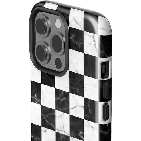Checkered Marble iPhone 15 Pro Impact Case