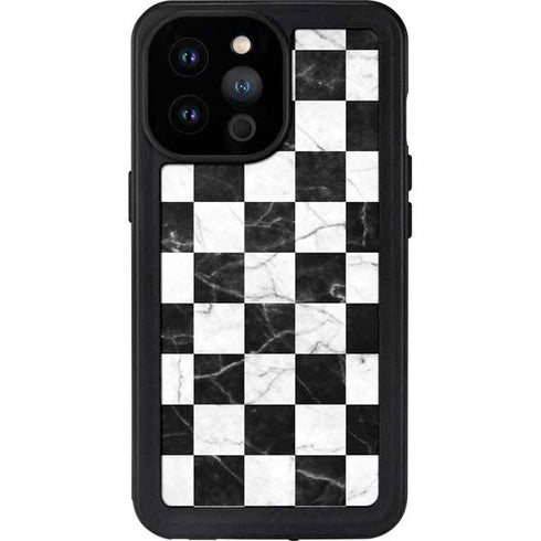 Checkered Marble iPhone 14 Pro Max Waterproof Case