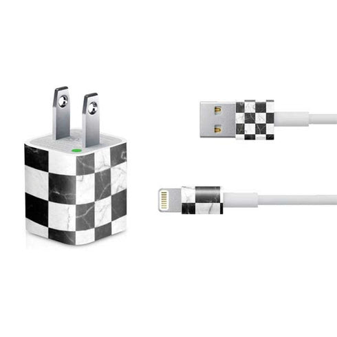 Checkered Marble iPhone Charger (5W USB) Skin