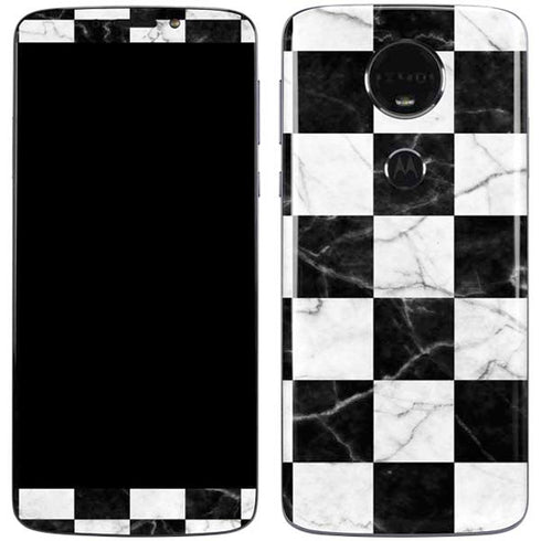 Checkered Marble Moto E5 Plus Skin