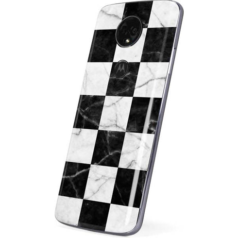 Checkered Marble Moto E5 Plus Skin