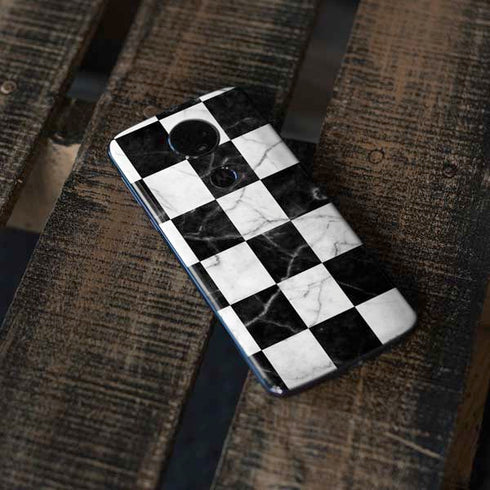 Checkered Marble Moto E5 Plus Skin