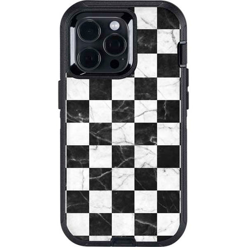 Checkered Marble Otterbox Defender iPhone Skin