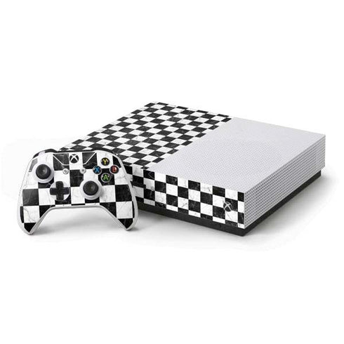 Checkered Marble Xbox One S Console and Controller Bundle Skin