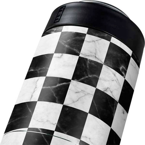 Checkered Marble Yeti Colster Can Insulator Skin