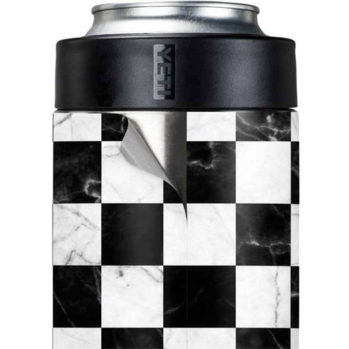 Checkered Marble Yeti Colster Can Insulator Skin