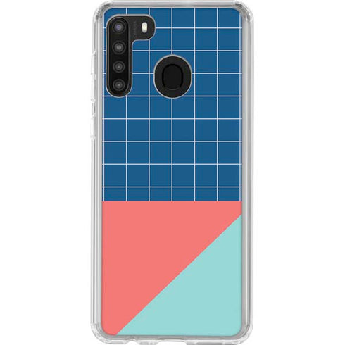 Checkered Split Galaxy A21 Clear Case