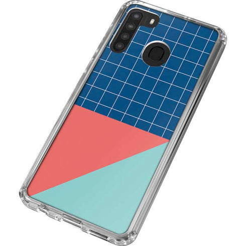 Checkered Split Galaxy A21 Clear Case