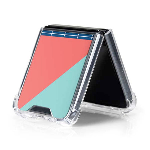Checkered Split Galaxy Z Flip5 5G Clear Case