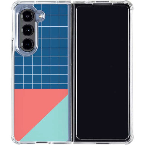 Checkered Split Galaxy Z Fold5 5G Clear Case