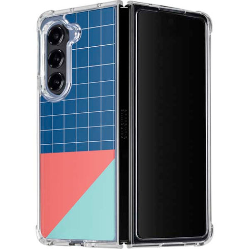 Checkered Split Galaxy Z Fold5 5G Clear Case