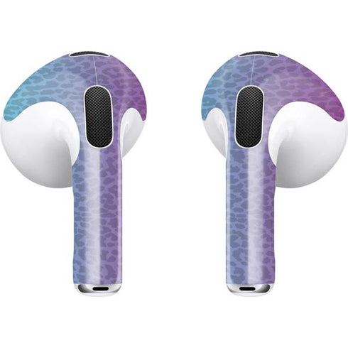 Cheetah Print Purple and Blue Apple AirPods (3rd Gen 2021) Skin