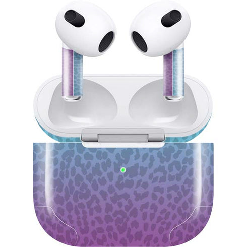 Cheetah Print Purple and Blue Apple AirPods (3rd Gen 2021) Skin