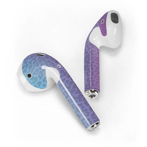 Cheetah Print Purple and Blue Apple AirPods Skin