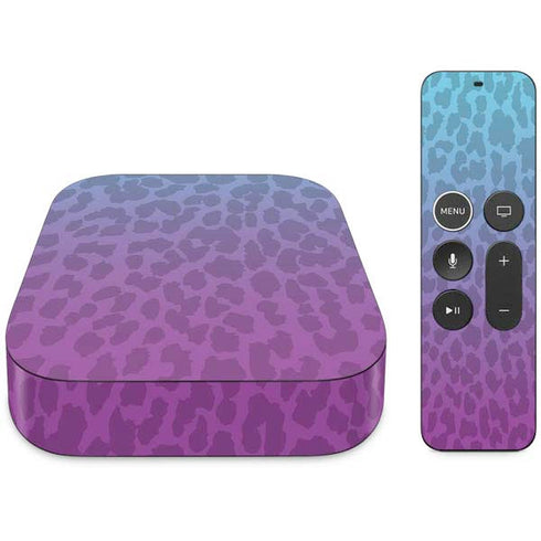 Cheetah Print Purple and Blue Apple TV Skin