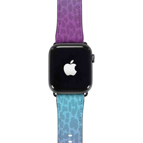 Cheetah Print Purple and Blue Apple Watch Band 38-40mm