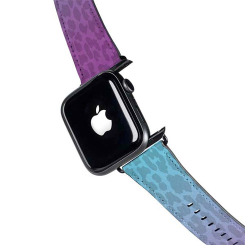 Cheetah Print Purple and Blue Apple Watch Band 38-40mm